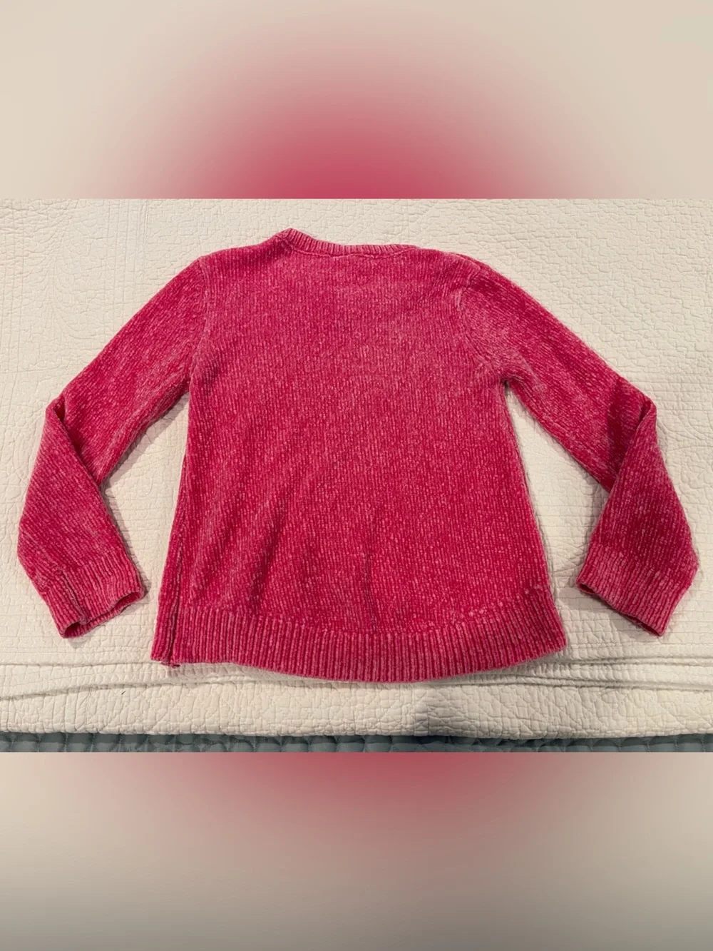 Nordstrom Harper Canyon Chenille Crewneck Sweater Bright Pink Sz 6 Girls Cozy